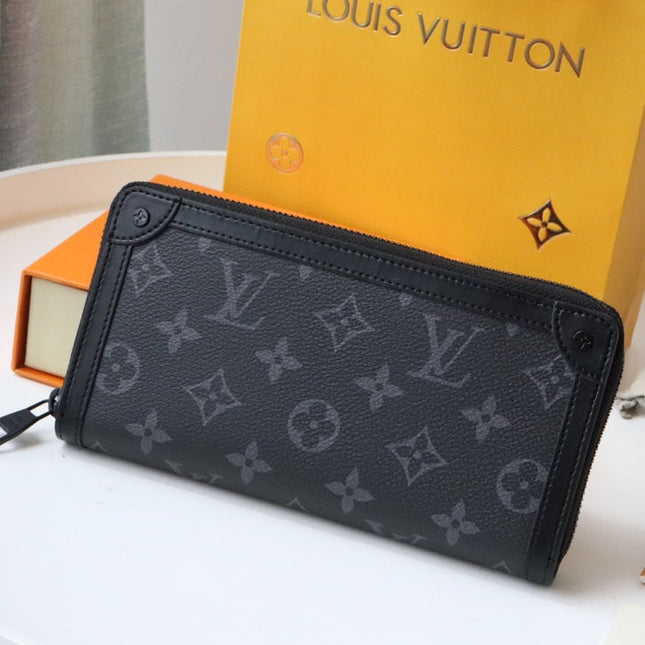 TRUNK ZIPPY WALLET 19.5 BLACK MONOGRAM CANVAS