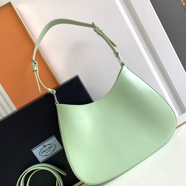 CLEO 30 LIGHT GREEN BRUSHED LEATHER SHOULDER BAG