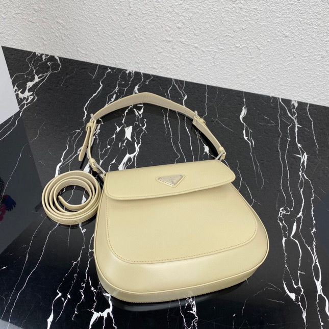 CLEO 24 BEIGE BRUSHED LEATHER SHOULDER BAG