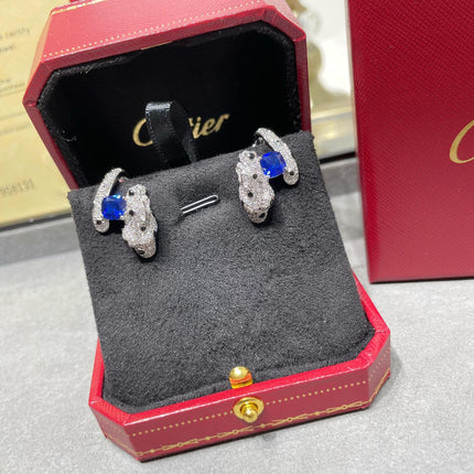 PANTHERE DE CARTI BLUE DIAMOND EARRINGS