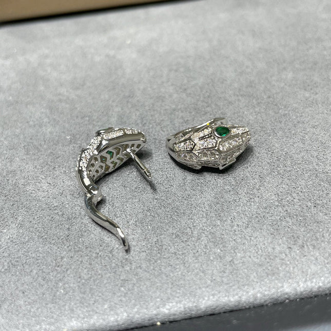 BVL SILVER DIAMOND SMALL SERPENT EARRINGS