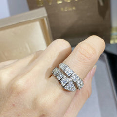 SERPENTI RING SILVER DIAMOND PAVED
