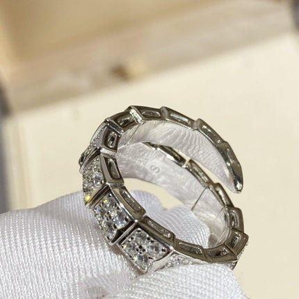 SERPENTI RING SILVER DIAMOND PAVED