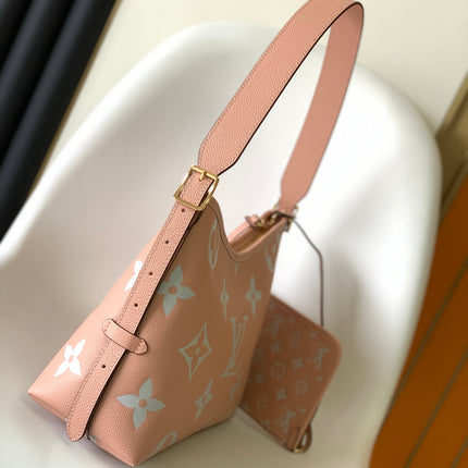 CARRYALL PM 29 PINK MONOGRAM GRAINED COWHIDE LEATHER