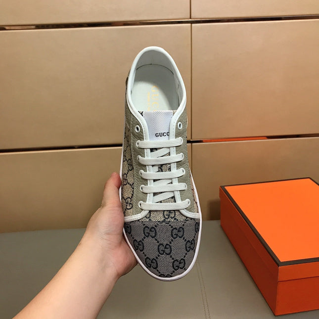 GG ACE GREY LOW-TOP SNEAKERS