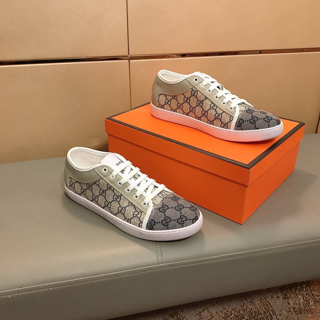 GG ACE GREY LOW-TOP SNEAKERS