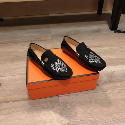 GG CROCODILE BLACK LOAFERS