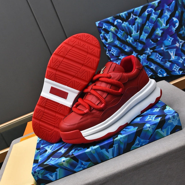 LV SNEAKERS RED LACE-UP