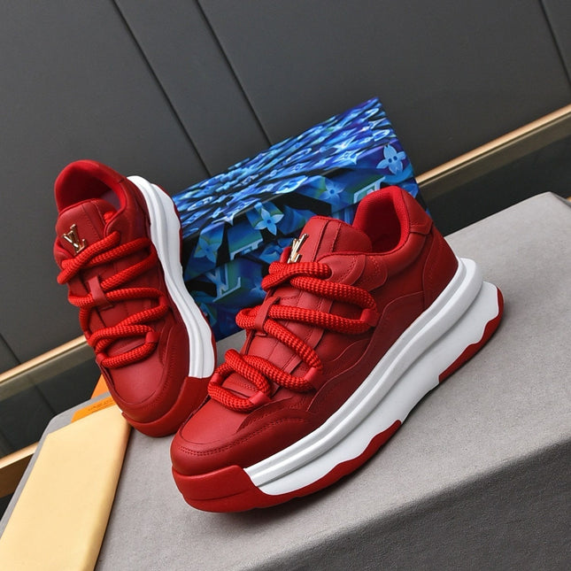 LV SNEAKERS RED LACE-UP