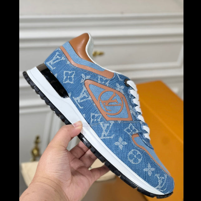 LV RUN AWAY SNEAKER IN BLUE DENIM FABRIC