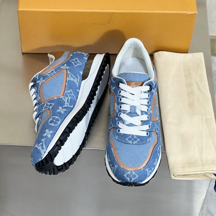 LV RUN AWAY SNEAKER IN BLUE DENIM FABRIC