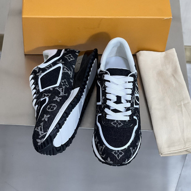 LV RUN AWAY SNEAKER IN BLACK DENIM FABRIC