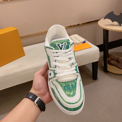 LV TRAINER SNEAKER GREEN WHITE