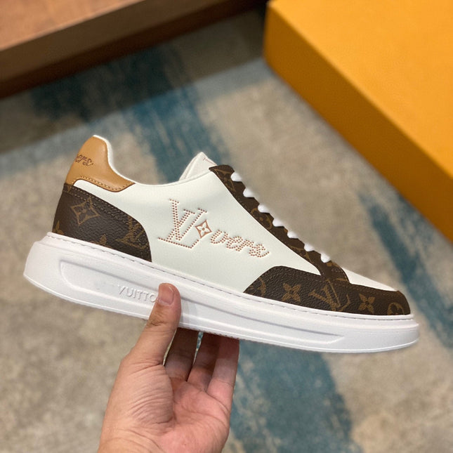 LV BEVERLY SNEAKER WHITE BROWN