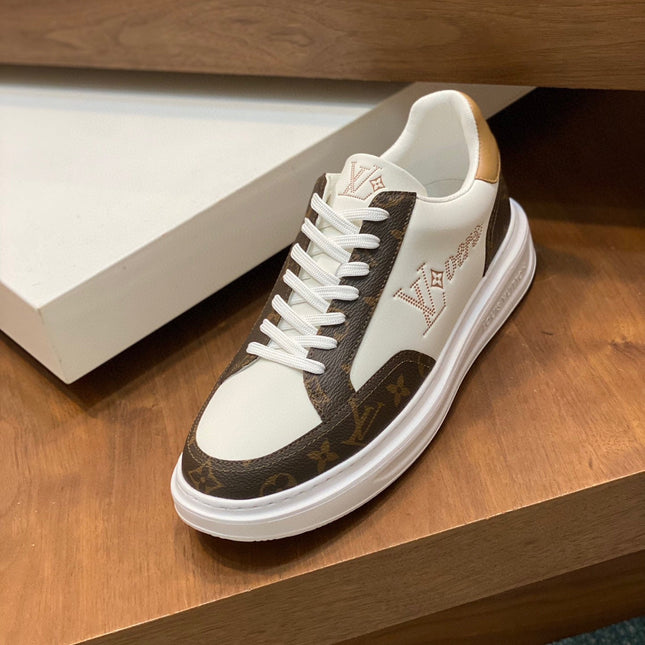 LV BEVERLY SNEAKER WHITE BROWN