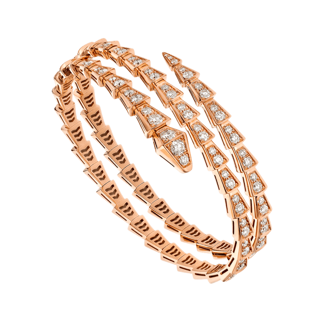 SERPENTI BRACELET PINK GOLD DIAMOND DOUBLE ROW