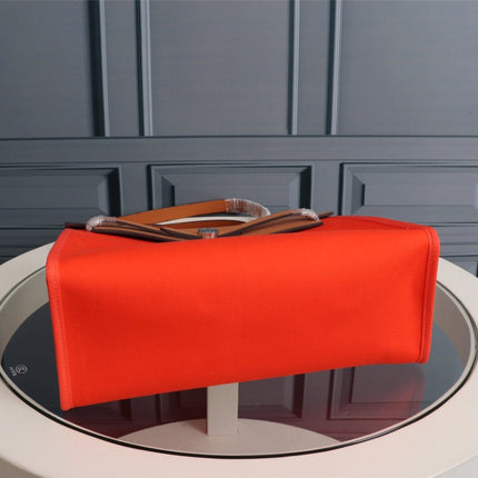 HM HERBAG ZIP 31 RED ORANGE AND COPPER CANVAS