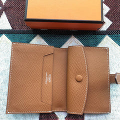 BEARN COMPACT WALLET 12 IN BRONZE BROWN EPSOM LEATHER