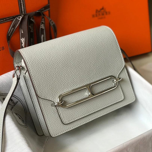 HM SAC ROULIS 18 WHITE CALFSKIN