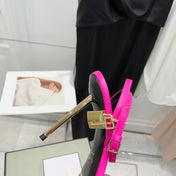 TOM FORD 26S GOLD BUCKLE HEELS 105 MM IN PINK LAMBSKIN