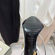 PADLOCK HIGH HEEL 10 CM SANDAL IN WHITE SHEEPSKIN