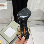 TOM FORD 26S GOLD BUCKLE HEELS 105 MM IN GOLD LAMBSKIN