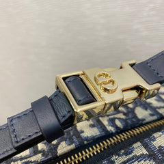 CD BUCKLE SHOULDER BAG 22 IN BLUE MONOGRAM OBLIQUE JACQUARD