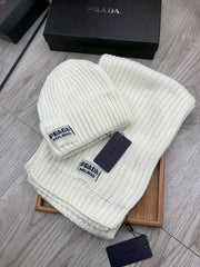 SET SCARF AND HAT IN WHITE WOOL AND RABBIT FUR 388991