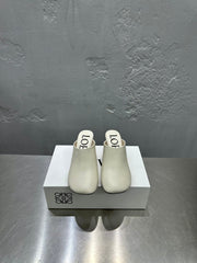 LW TOY MULE 55 WHITE CALFSKIN