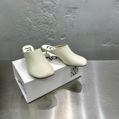 LW TOY MULE 55 WHITE CALFSKIN