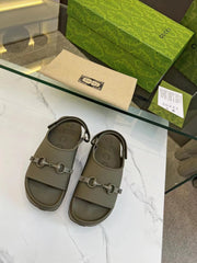 HORSEBIT FLATFORM SANDAL 5 CM IN ARMY GREEN IMPORTED TPU