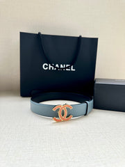 CHANEL 25S BELT 30 MM IN LIGHT STEEL BLUE CALFSKIN 616966