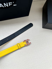 CHANEL 25S BELT 30 MM IN YELLOW CALFSKIN 616967
