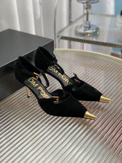 MARY JANE PUMP 7 CM IN BLACK SUEDE