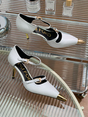 MARY JANE PUMP 7 CM IN WHITE CALFSKIN