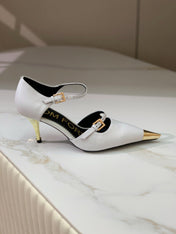 MARY JANE PUMP 7 CM IN WHITE CALFSKIN