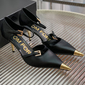 MARY JANE PUMP 7 CM IN BLACK CALFSKIN