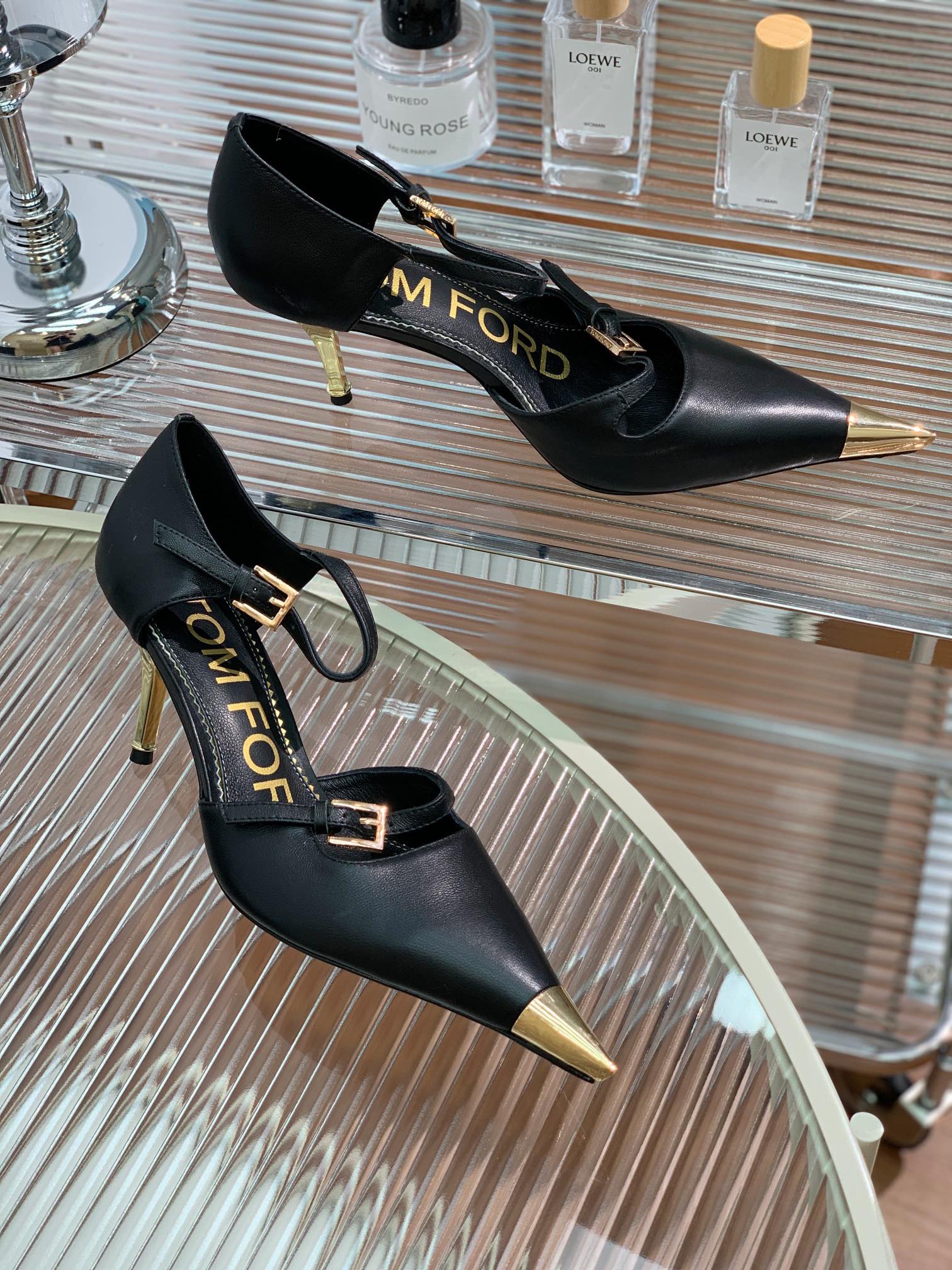 MARY JANE PUMP 7 CM IN BLACK CALFSKIN