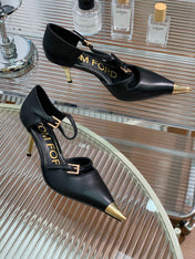 MARY JANE PUMP 7 CM IN BLACK CALFSKIN