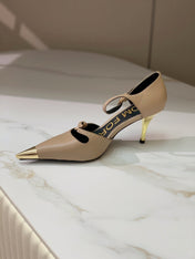 MARY JANE PUMP 7 CM IN PEANUT BROWN CALFSKIN