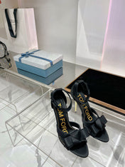 HIGH HEELS 11 CM IN BLACK PURE SILK AND LAMBSKIN