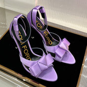 HIGH HEELS 11 CM IN IRIS PURPLE PURE SILK AND LAMBSKIN