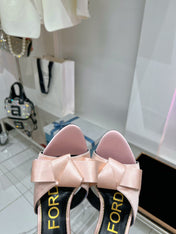 HIGH HEELS 11 CM IN PEACH PINK PURE SILK AND LAMBSKIN