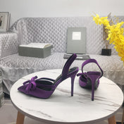 SLINGBACK PUMPS 10 CM IN PALATINATE PURPLE SILK AND SUEDE