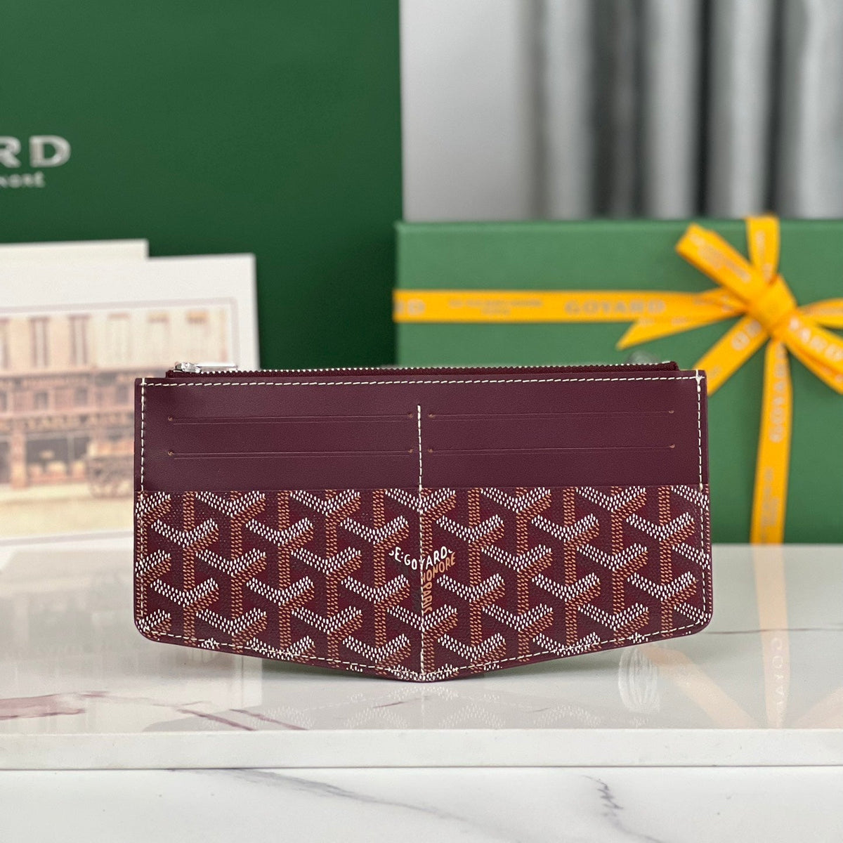 INSERT LOUISE 21 IN BURGUNDY RED GOYARDINE CANVAS