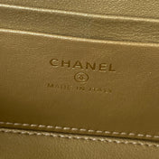 SMALL VANITY CASE 17 IN WHITE CALFSKIN GOLD HARDWARE