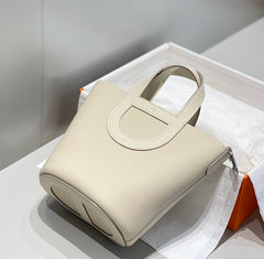 HERMES 25S IN THE LOOP 18 IN IVORY CALFSKIN SILVER HARDWARE