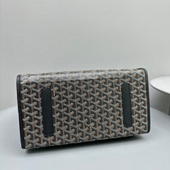 LEGER BACKPACK 37 IN BLACK GOYARDINE CANVAS WITH CALFSKIN TRIM