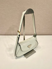 FLAP BAG 25 IN WHITE SMOOTH CALFSKIN TRIANGLE LOGO