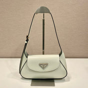 FLAP BAG 25 IN WHITE SMOOTH CALFSKIN TRIANGLE LOGO